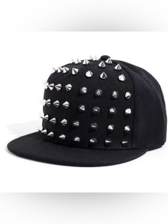 Other - Black Studded Spike Snapback Hat - Men Accessories